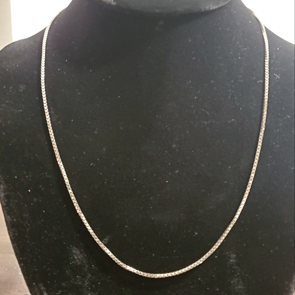 Italy Sterling Silver Box Chain Necklace 20" - Picture 1 of 5